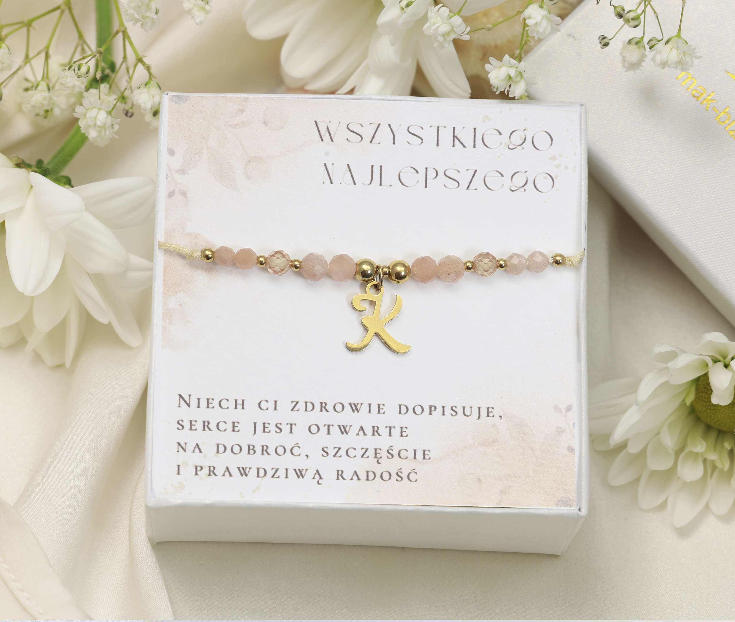 Wyjątkowa biżuteria na prezent -bransoletka i pudełko z życzeniami