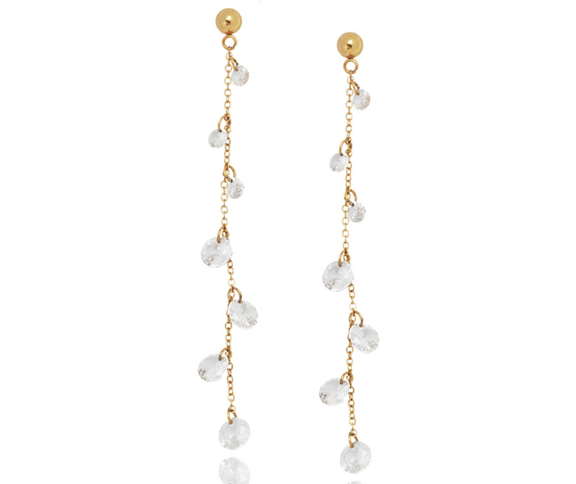 eleganckie kolczyki złocone z kryształkami 1816/4