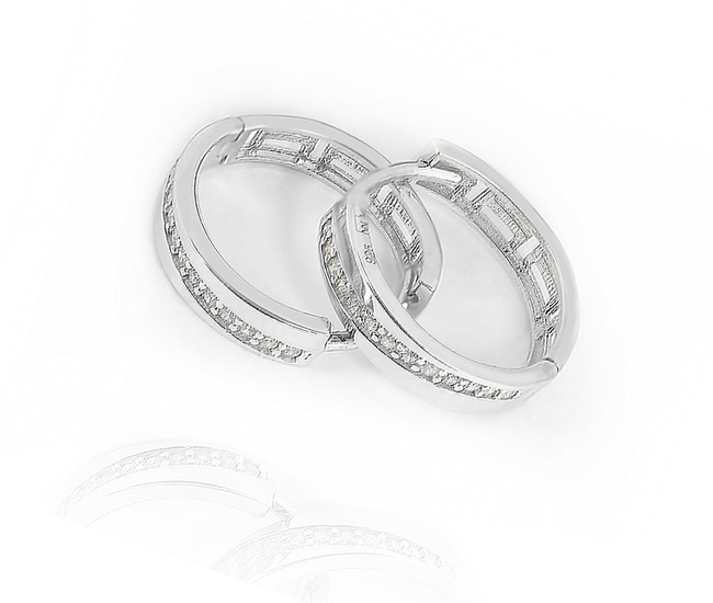 114/28 kolczyki kółka rodowane srebro p 925