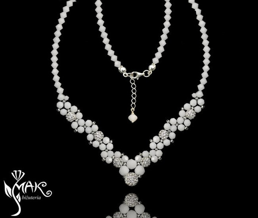 NK512, biżuteria ślubna, NASZYJNIK SWAROVSKI ELEMENTS,