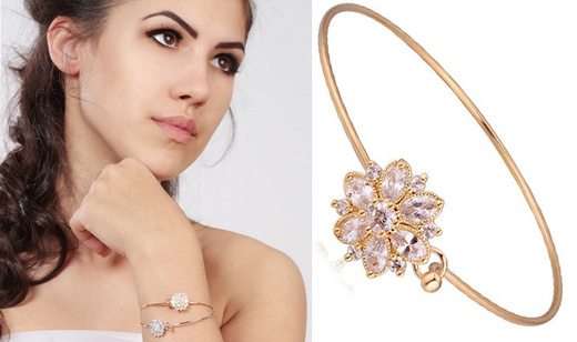 BR599/351 złota, CYRKONIE BRANSOLETKA