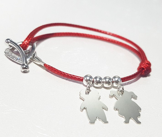 BR1015 BRANSOLETKA Z GRAWEREM, SREBRO 925 chłopczyk dziewczynka