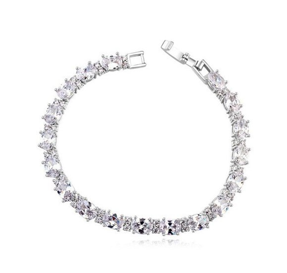 Br 599/493 BRANSOLETKA ślubna z cyrkoniami