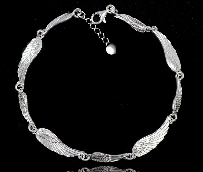 480/417 bransoletka srebrna 925 skrzydła anioła