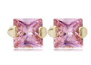 Kol  599/390 kolczyki cyrkonie różowe żółte złoto