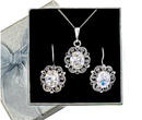 480/189  komplet srebrny z cyrkonią