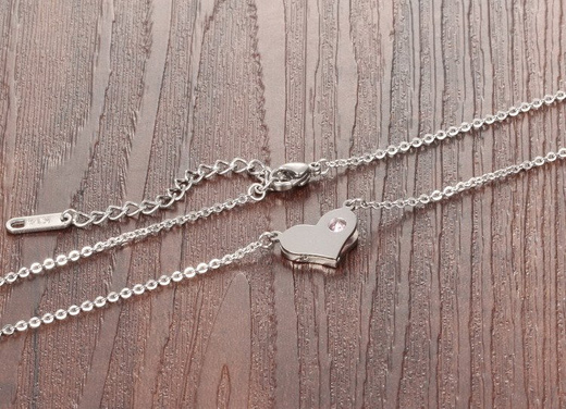 N 599/516 NASZYJNIK STAL SZLACHETNA , celebrytka, serce grawer