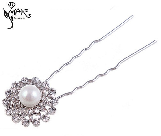 655/22 WSUWKA do włosów ekskluzywna cyrkonie perełka