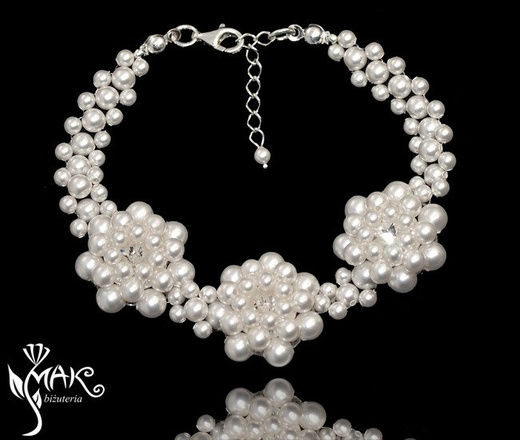 W509 biżuteria ślubna Wisiorek Swarovski Elements perełki