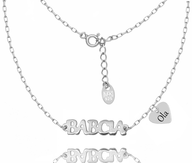 1317 naszyjnik dla Babci srebrny 925 z grawerem