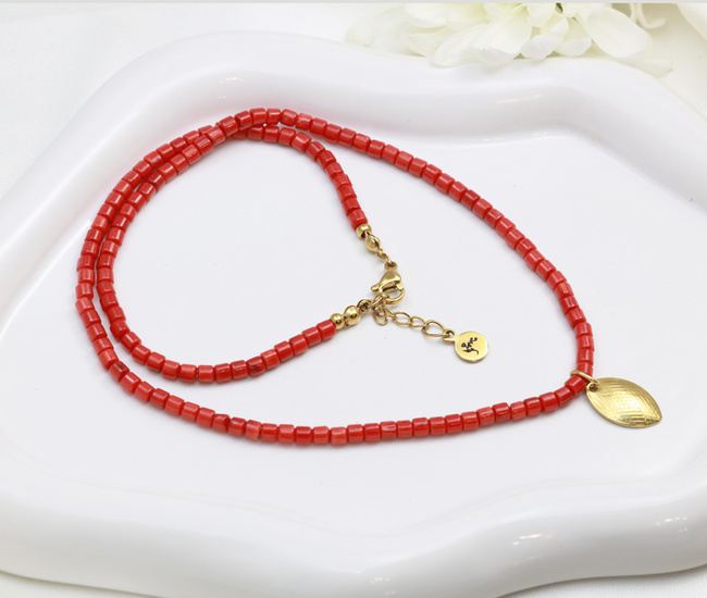 Elegancki koral naszyjnik złocony 1875/13