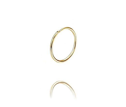 1478 kolczyk do piercingu 7 mm rozginane kółeczko stal pozłacana