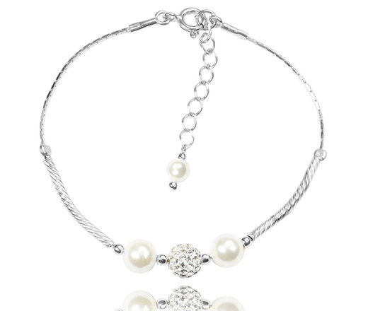 1359 komplet srebrny 925 z perełkami i kryształkami