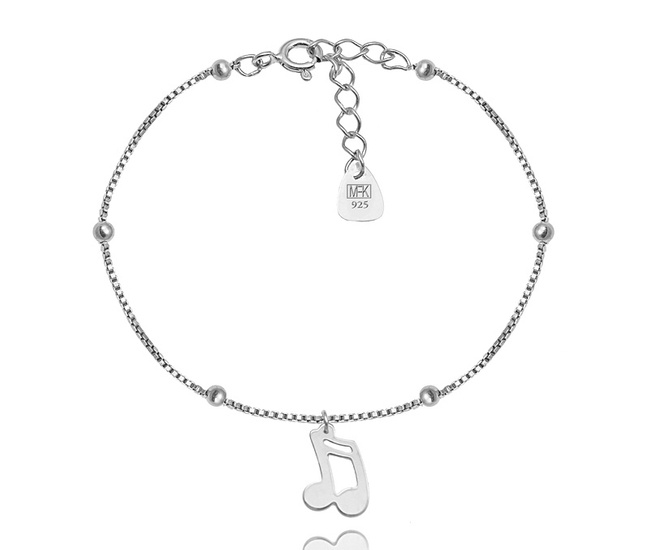 1641/1 bransoletka grawerowana srebro 925 kuleczki nutka