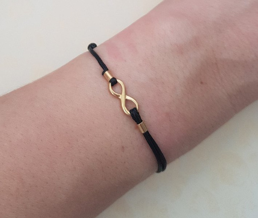 1029 bransoletka ze znakiem nieskończoności złota na sznureczku infinity