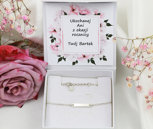 1637 delikatna bransoletka DAMSKA personalizowana srebro 925 z grawerem