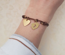 1032 BRANSOLETKA Z GRAWEREM złota na sznureczku serce stopy