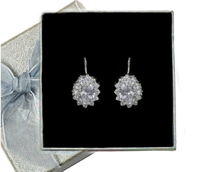 480/118  kolczyki srebrne z błyszczącą cyrkonią