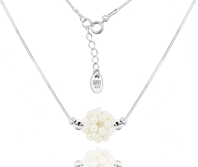 1502 naszyjnik srebrny 925 z perełkami na ślub
