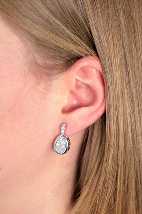 Kol 599/122 kolczyki kryształy białe złoto