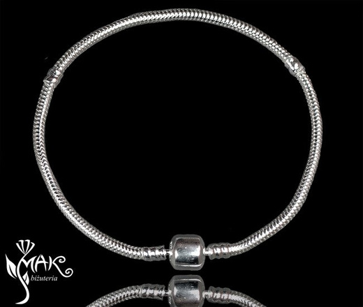 BR621 BRANSOLETKA SREBRNA 925 20 CM KLIPS MODUŁOWA