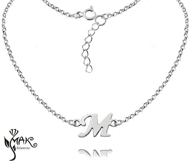BR479 NASZYJNIK Grupa krwi, inicjał  imię 100% SREBRO 925