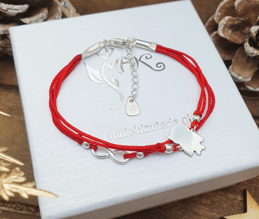 1598 bransoletka z grawerem srebro 925 sowa nieskończoność