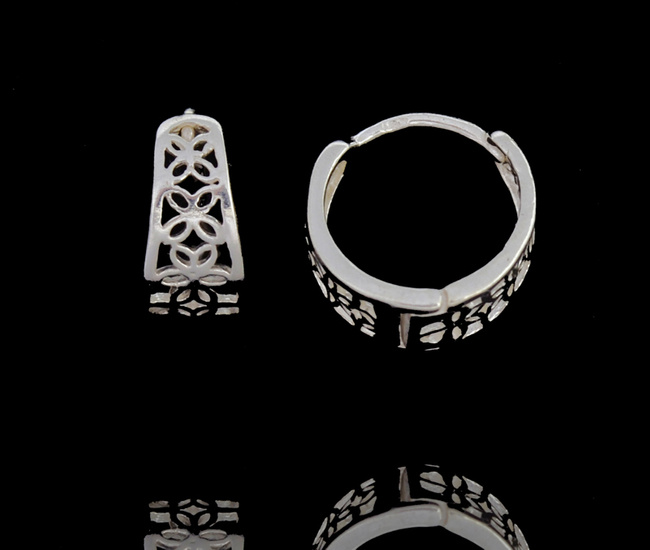 480/436 kolczyki srebrne 925 koła ażurowe