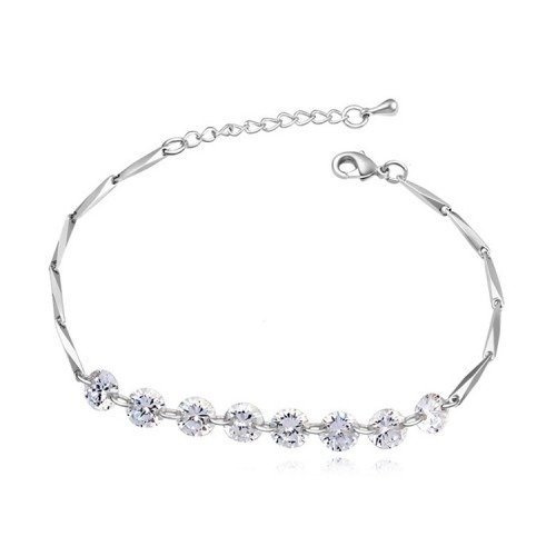 BR599/321 BIAŁE ZŁOTO CYRKONIE BRANSOLETKA