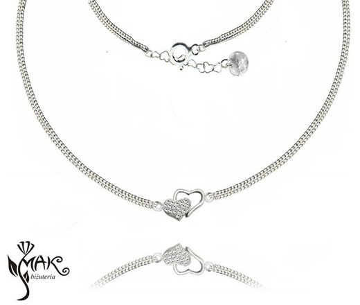 KPL800 serca KOMPLET celebrytka + pudełko z grawerem