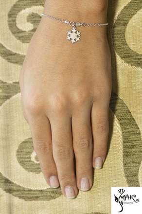 BR754 BRANSOLETKA Z GRAWEREM laser śnieżynka Swarovski Element