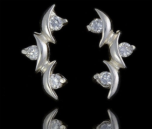 480/138 kolczyki srebrne z błyszczącymi cyrkoniami