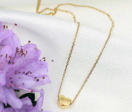 1379 naszyjnik z sercem srebrny 925 pozłacany