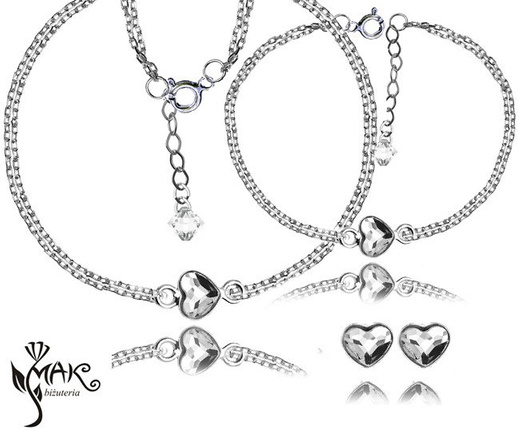 KPL697 biżuteria Swarovski KOMPLET kryształy + pudełko z grawerem