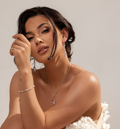 1749/3 kolczyki ślubne srebrno 925 z kryształkami