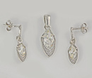 480/192  komplet srebrny w owalną cyrkonią