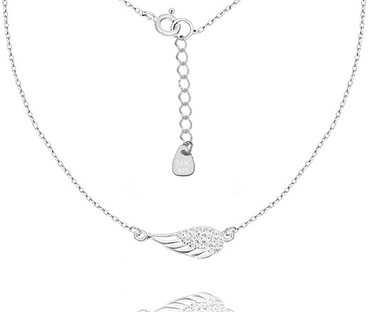 1411 bransoletka srebrna 925 skrzydełko na sznurku