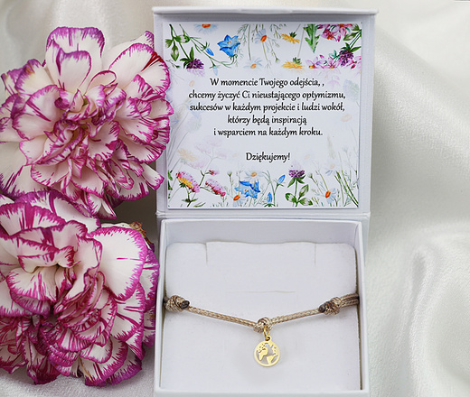 1639/3 pozłacana bransoletka z globusem