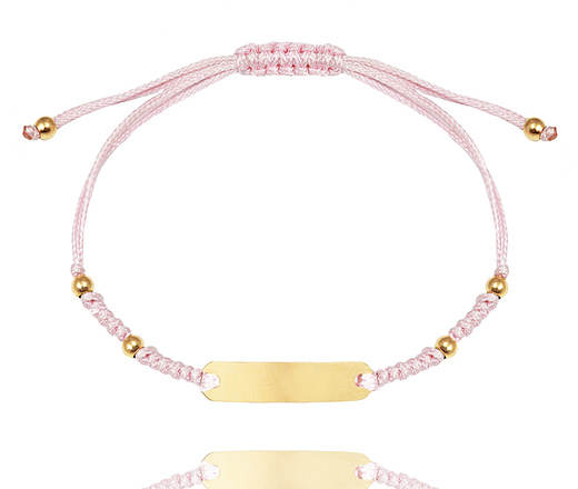 bransoletka dla przyjaciółki z grawerem na sznureczku stal 1638/7