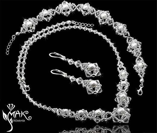 NK313 NASZYJNIK Z KRYSZTAŁÓW SWAROVSKI ELEMENTS biżuteria ślubna