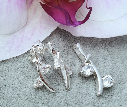 480/140 komplet srebrny 925 z błyszczącymi cyrkoniami