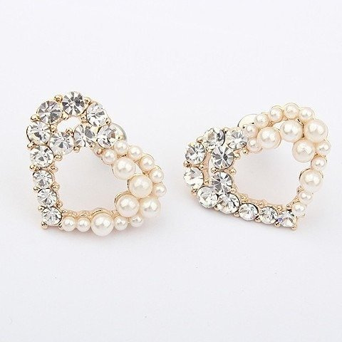 Kol  599/98 kolczyki kryształy złocone serce