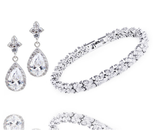 1413 komplet ślubny biżuteria z cyrkoniami b599/926 k599/565