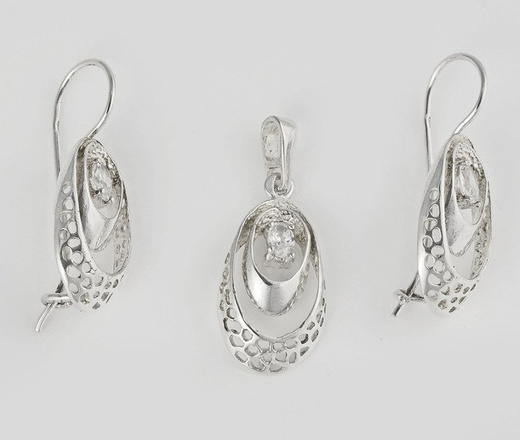 480/248 Komplet srebrny ażurowy