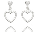 480/341 kolczyki srebrne serca sztyfty wiszące