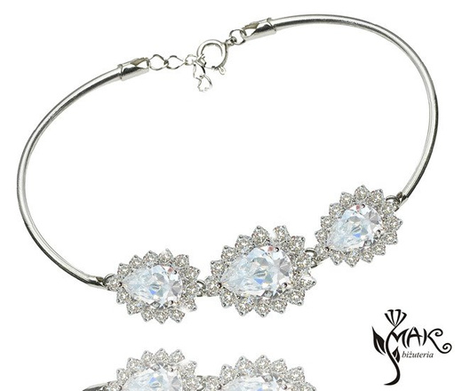 Kpl887 komplet ślubny, biżuteria ślubna z cyrkoniami b599/812 k805/5 n599/814