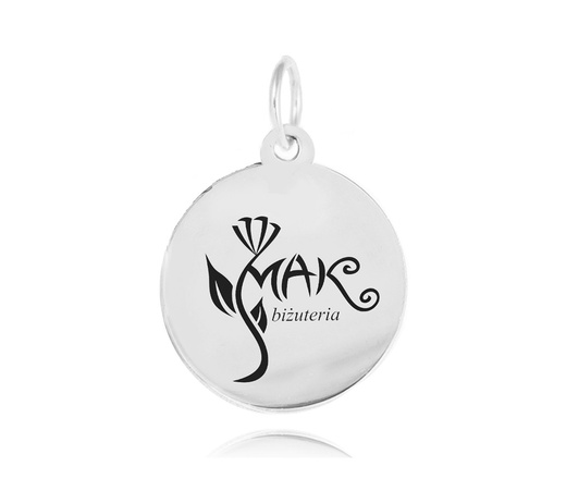 1754 Kółeczko blaszka z logo stal szlachetna 12 mm Dla firm HURT 