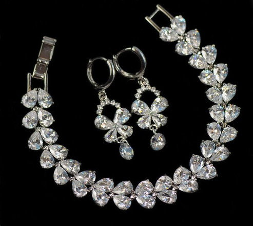 Kpl872 komplet ślubny, biżuteria ślubna z cyrkoniami b599/427 k599/239