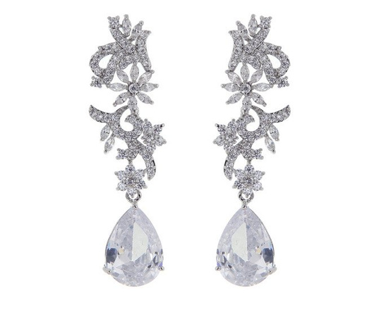 Kol 655/19 KOLCZYKI ślubne, cyrkonie długie