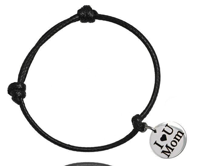 BR960 bransoletka na sznureczku z grawerem kółko